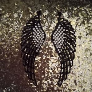 Beautiful black studded wing earrings!